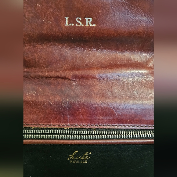 Vintage 1970s Luti Firenze Brown Leather Handbag Purse Satchel - Picture 10 of 11